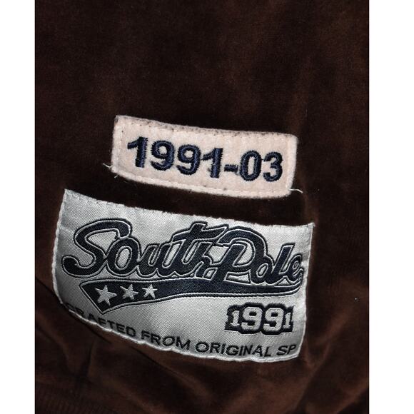 VINTAGE Southpole Velour Track Jacket Men's XL Hoodie New York 21 1991-03 SP - Picture 5 of 10